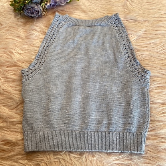 NWT Madewell Crochet-Trim Crop Sweater Tank in Distant Peri sz XS - Picture 11 of 11